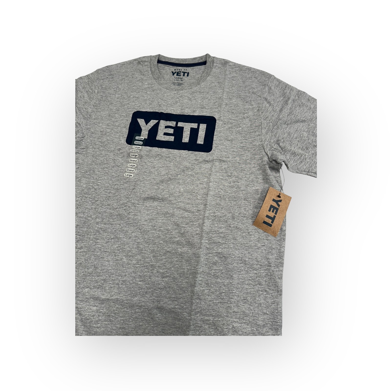 Yeti Men’s Logo Badge T-Shirt Gray with Blue Logo Badge
