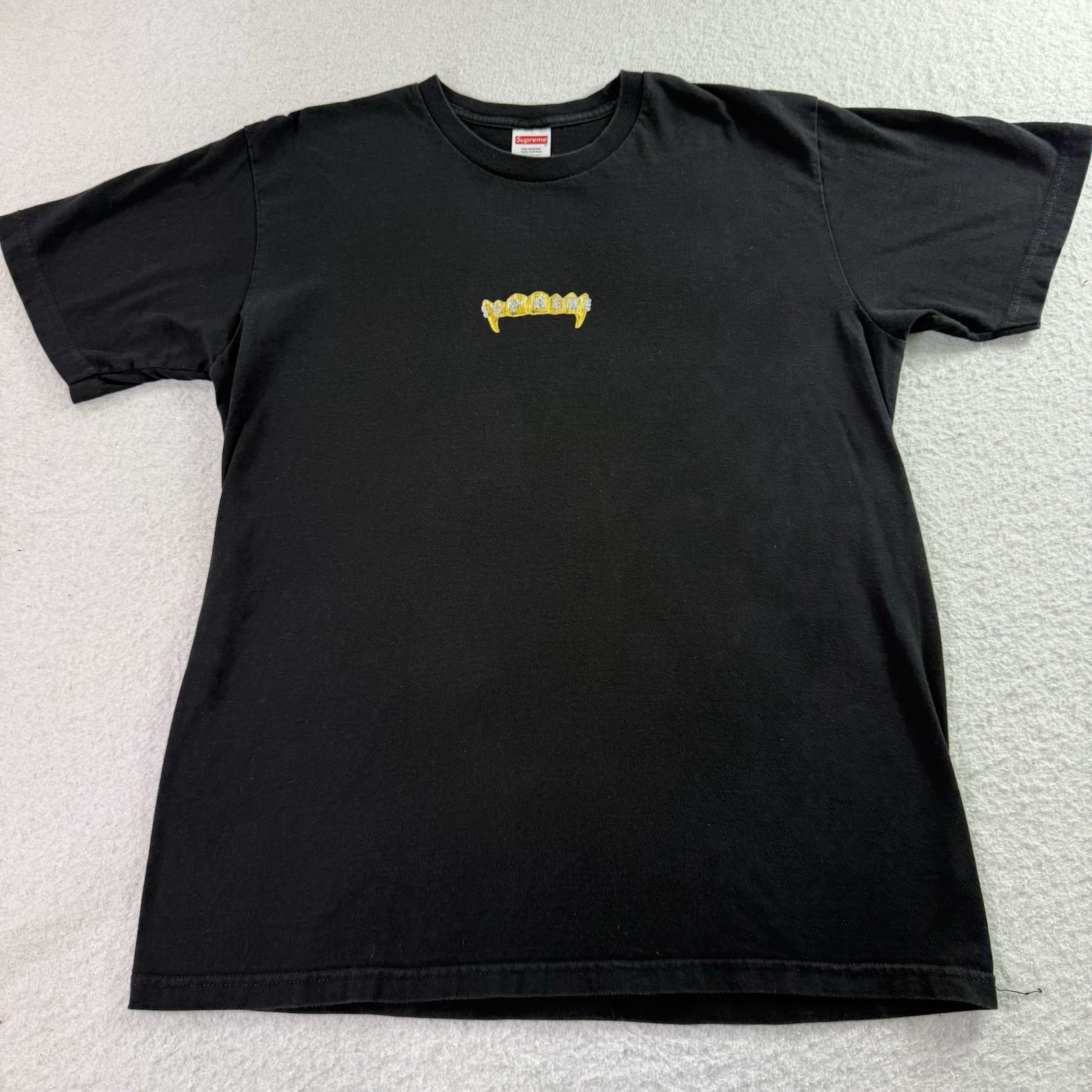 SUPREME SS19 Gold Grills Black Graphic T-Shirt MADE IN USA Adult Size Medium