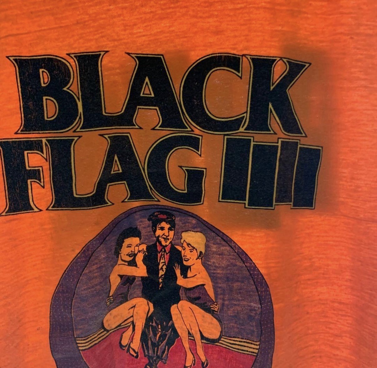 Black Flag 1985 Loose Nut Tour Tee Raymond Pettibon Vintage M Orange
