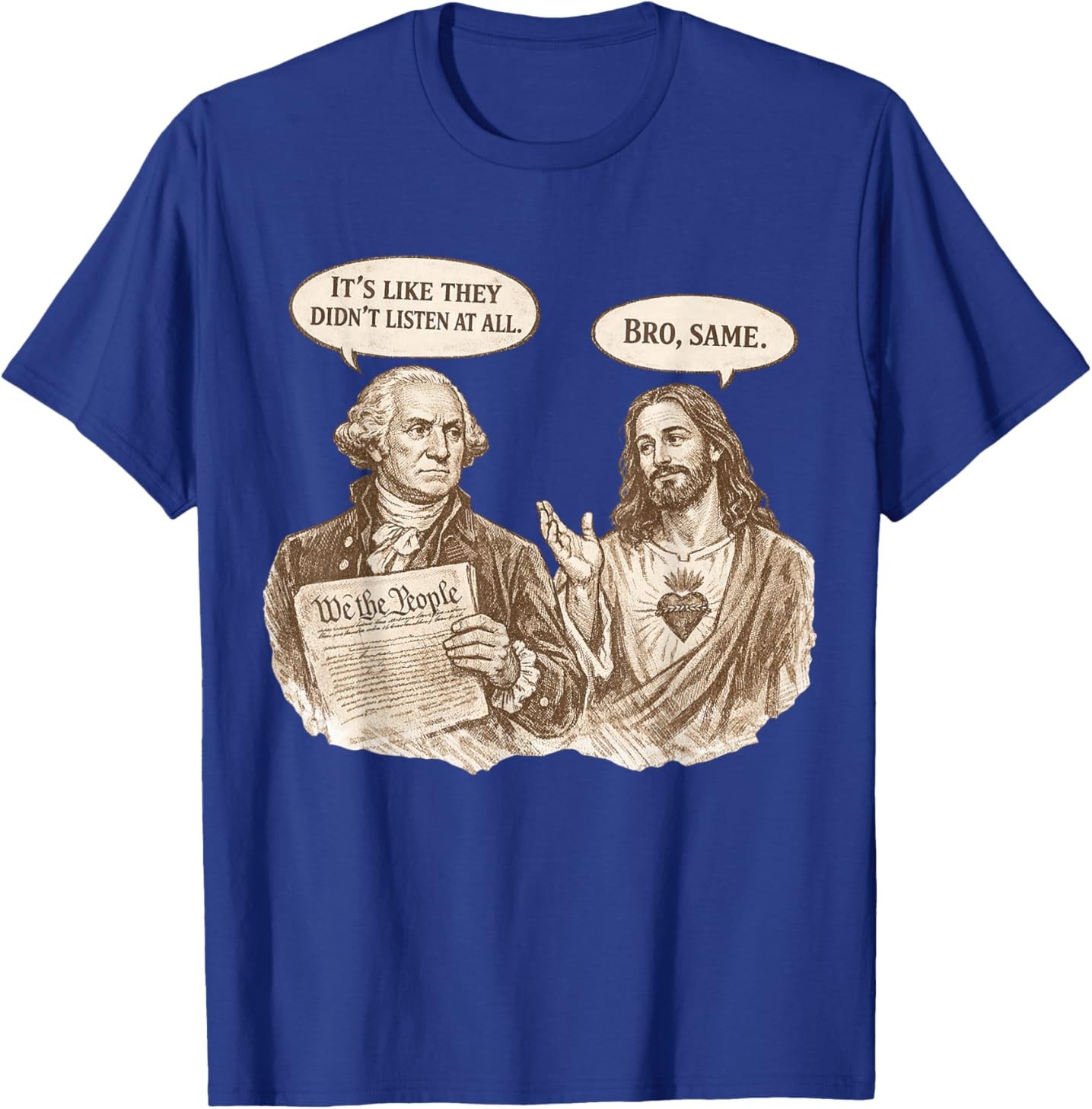 George Washington Jesus Christ Comic Satire Political Humor T-Shirt