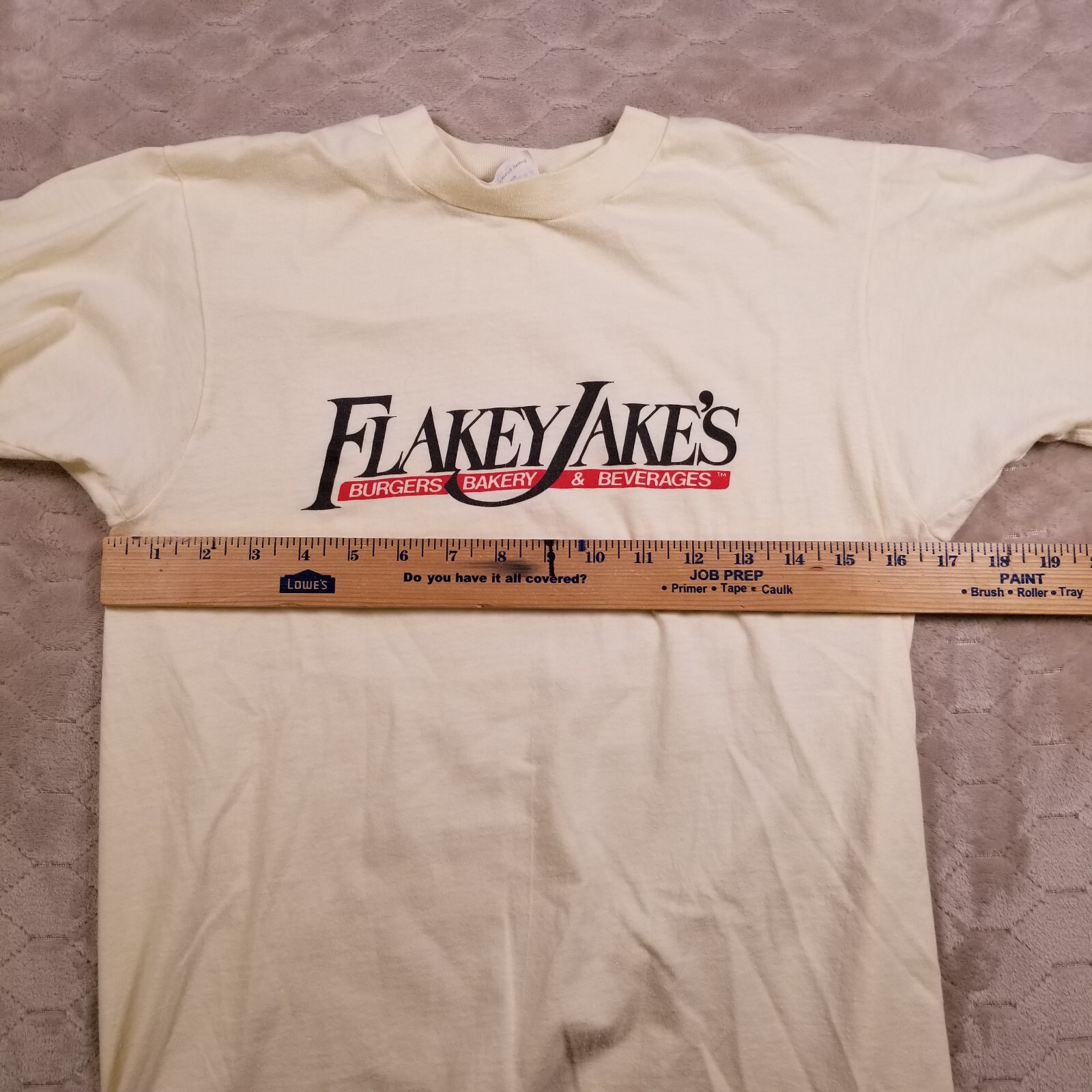 VTG 80s Hanes Flakey Jakes Food Shirt Sz Md Natural Color See Pics Single Stitch