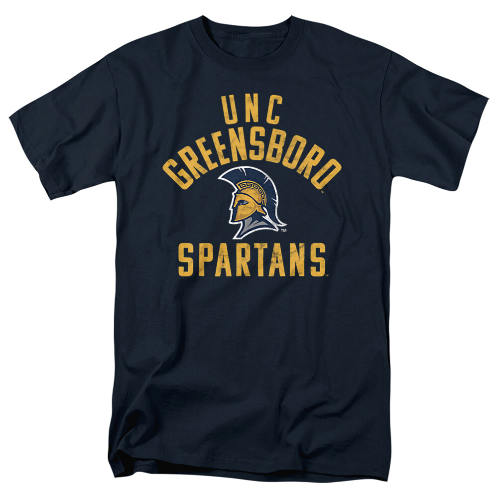 University of North Carolina Greensboro Adult T-Shirt Spartans Logo, Navy, S-5XL