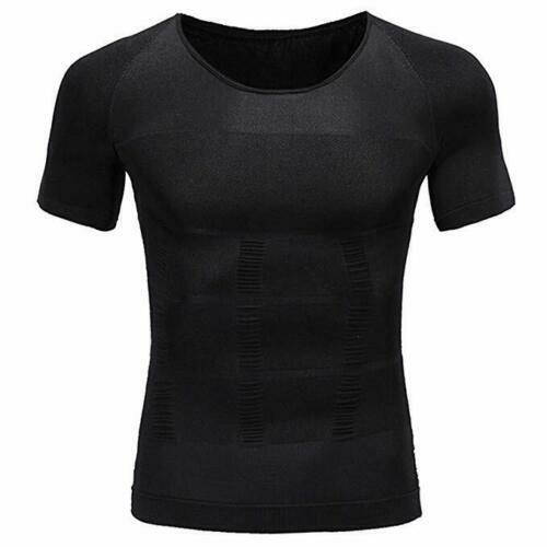 Men Slimming Body Shaper Posture Corrector Vest Abdomen Compression T-Shirt Tops