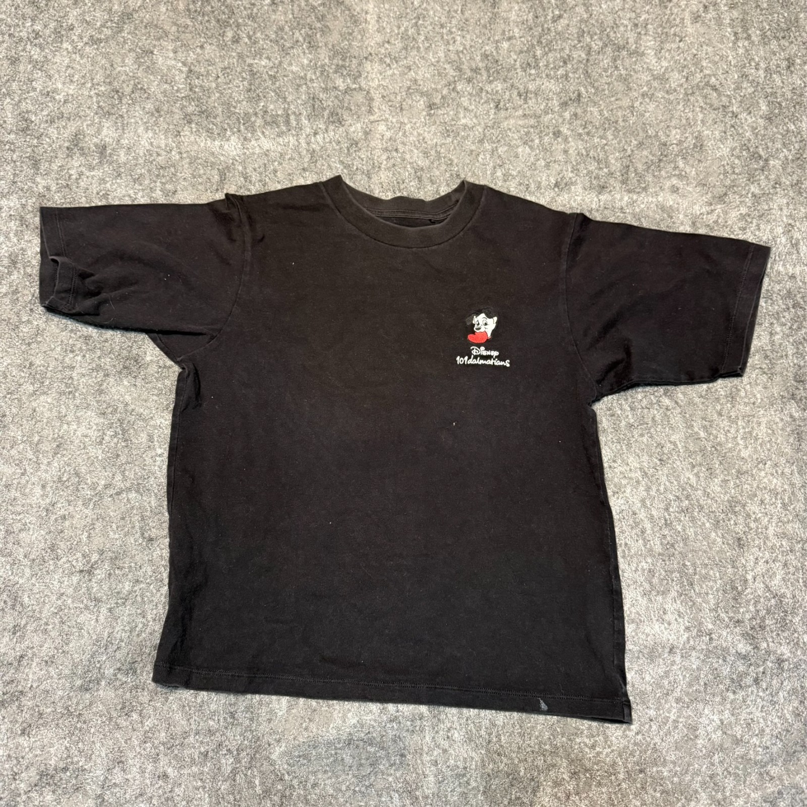 Vintage 80s 90s Disney Mens T-Shirt Size S Black 101 Dalmatians Single Stitch