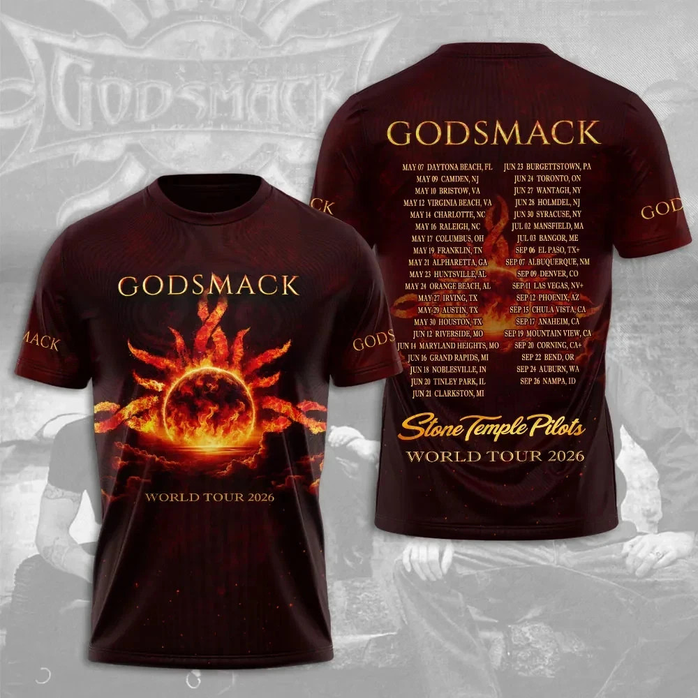 New Godsmack World Tour 2026 3D T-Shirt Polyester All size S-5XL BT2379