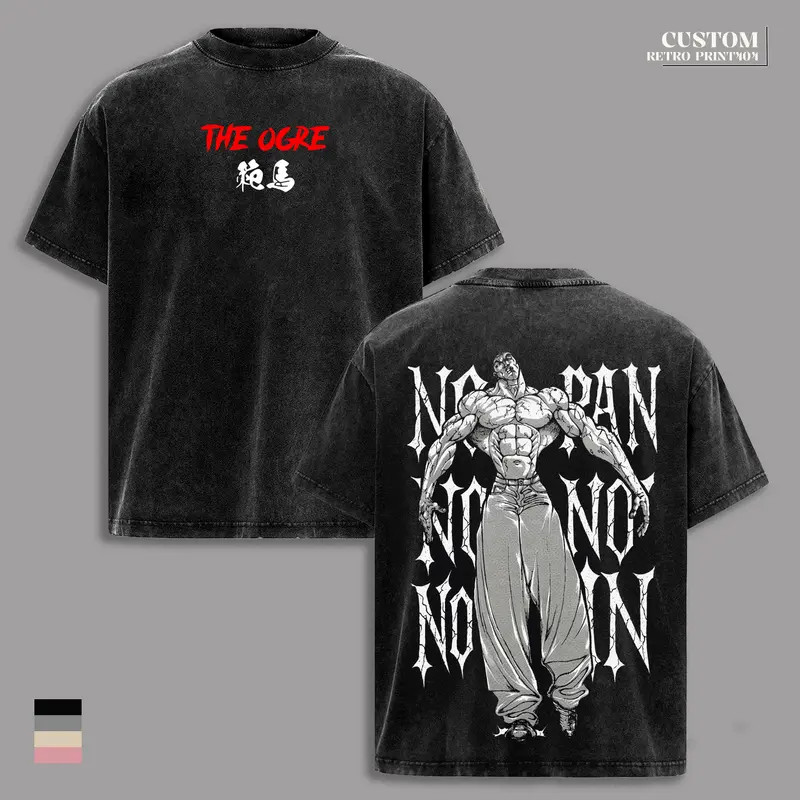 Jack Hanma Anime Gym Tee Muscle Bodybuilding Workout Graphic T-Shirt