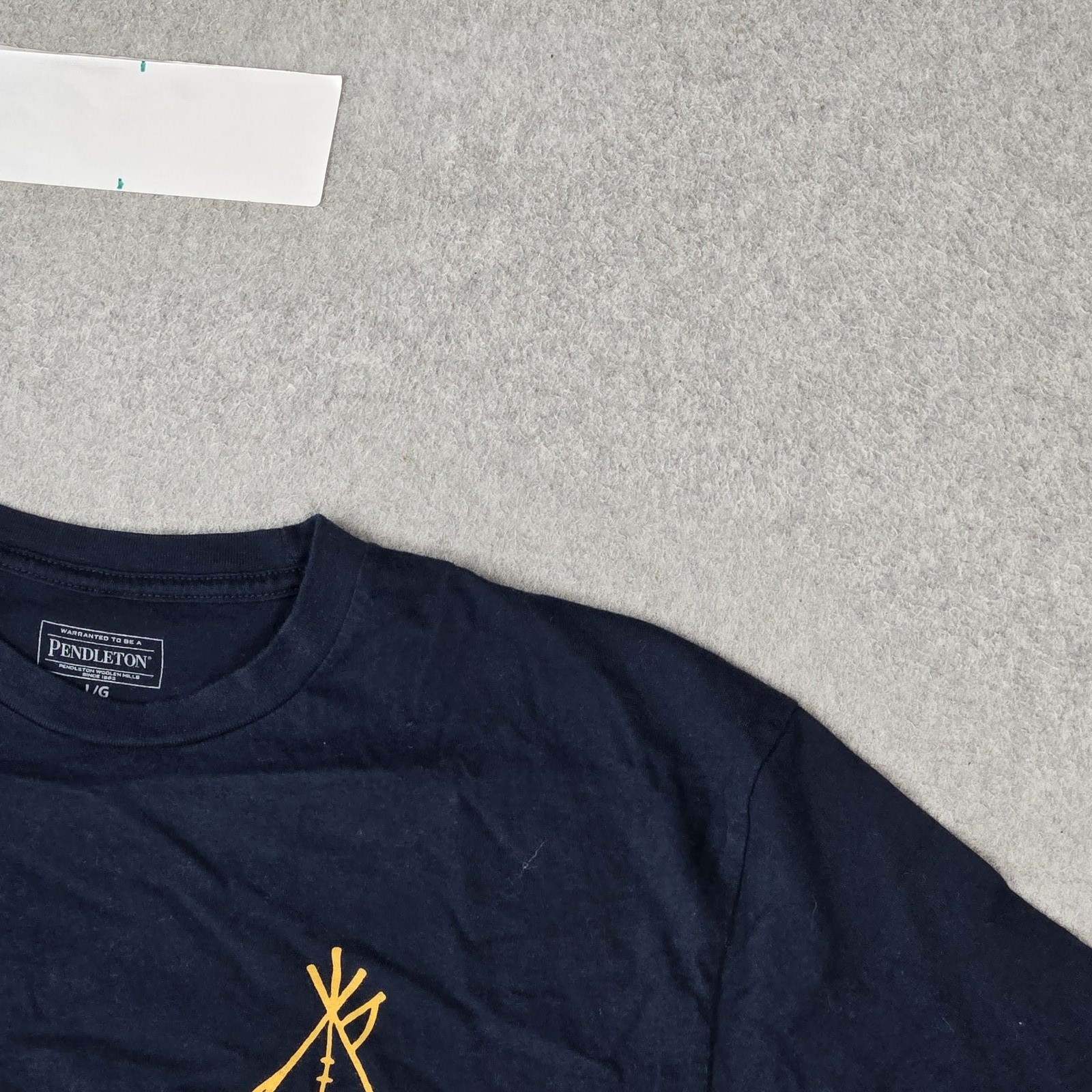 Pendleton Men Shirt L/G Navy Blue Graphic Tee Short Sleeve Print