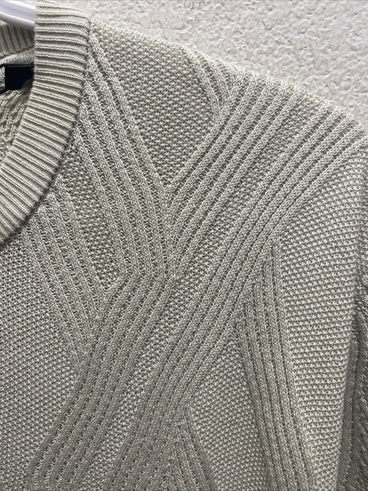 Porter & Ash Men’s Large Gray Beige Modal Blend Textured Knit T-Shirt NWT