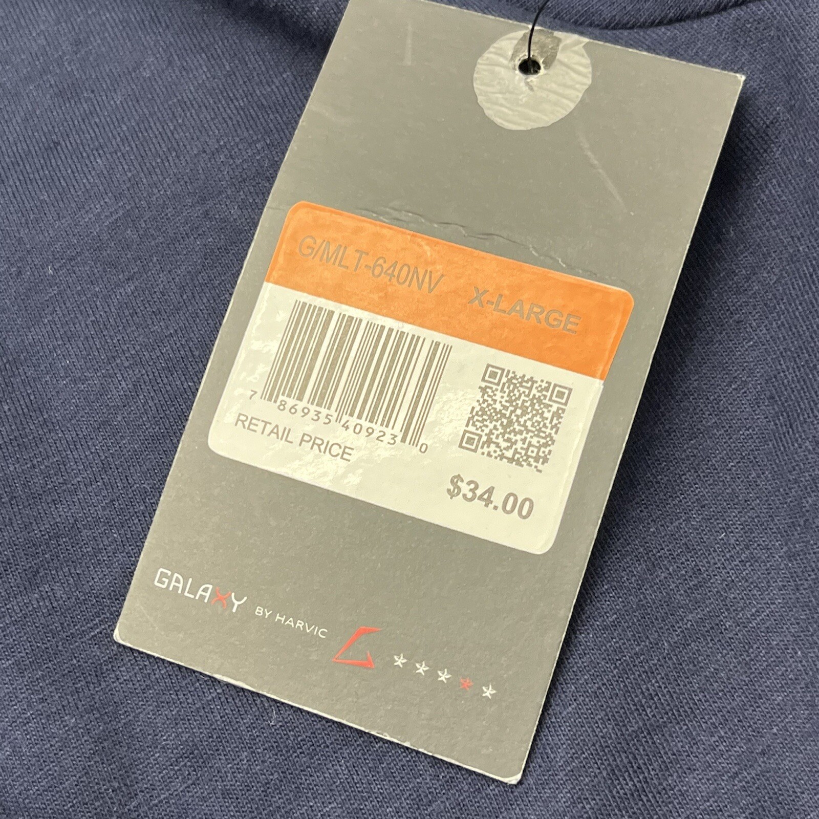 Galaxy Navy Blue Basic Long Sleeve T-Shirt Men’s Size X-Large