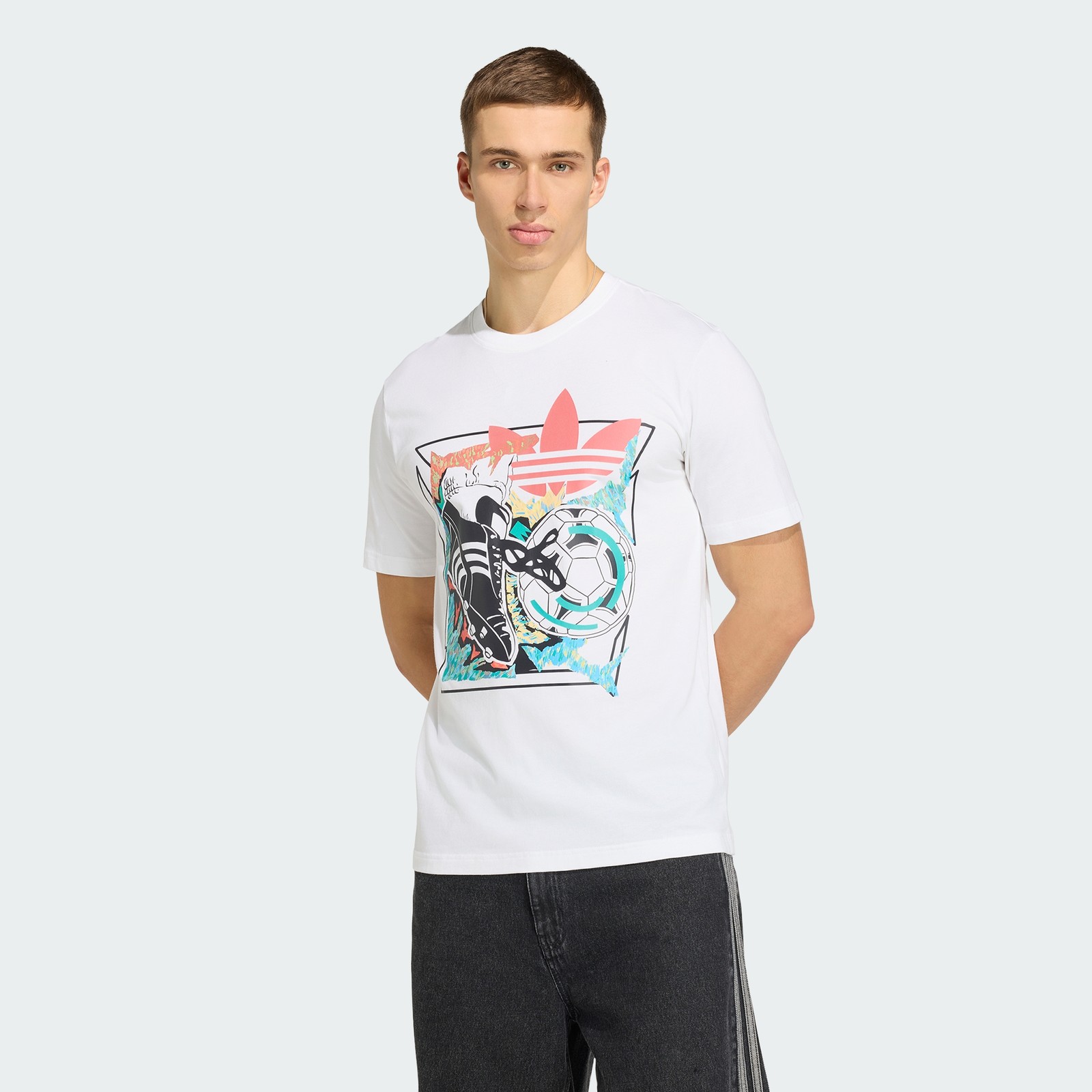 adidas men Archive Anime Football Graphic Tee