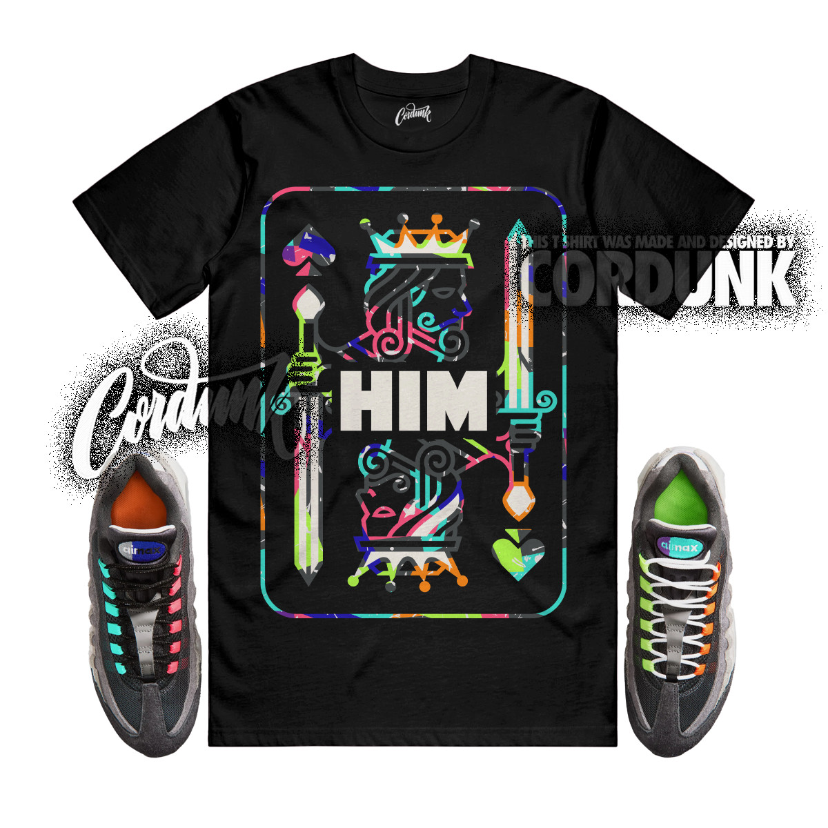 Air Max 95 Greedy Big Bubble Hyper Turquoise Volt Solar Red Shirt Match HIMCARD