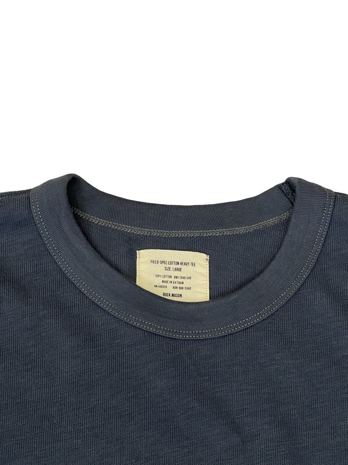 Buck Mason Field Spec Cotton Heavy Tee Men’s L Blue NWT