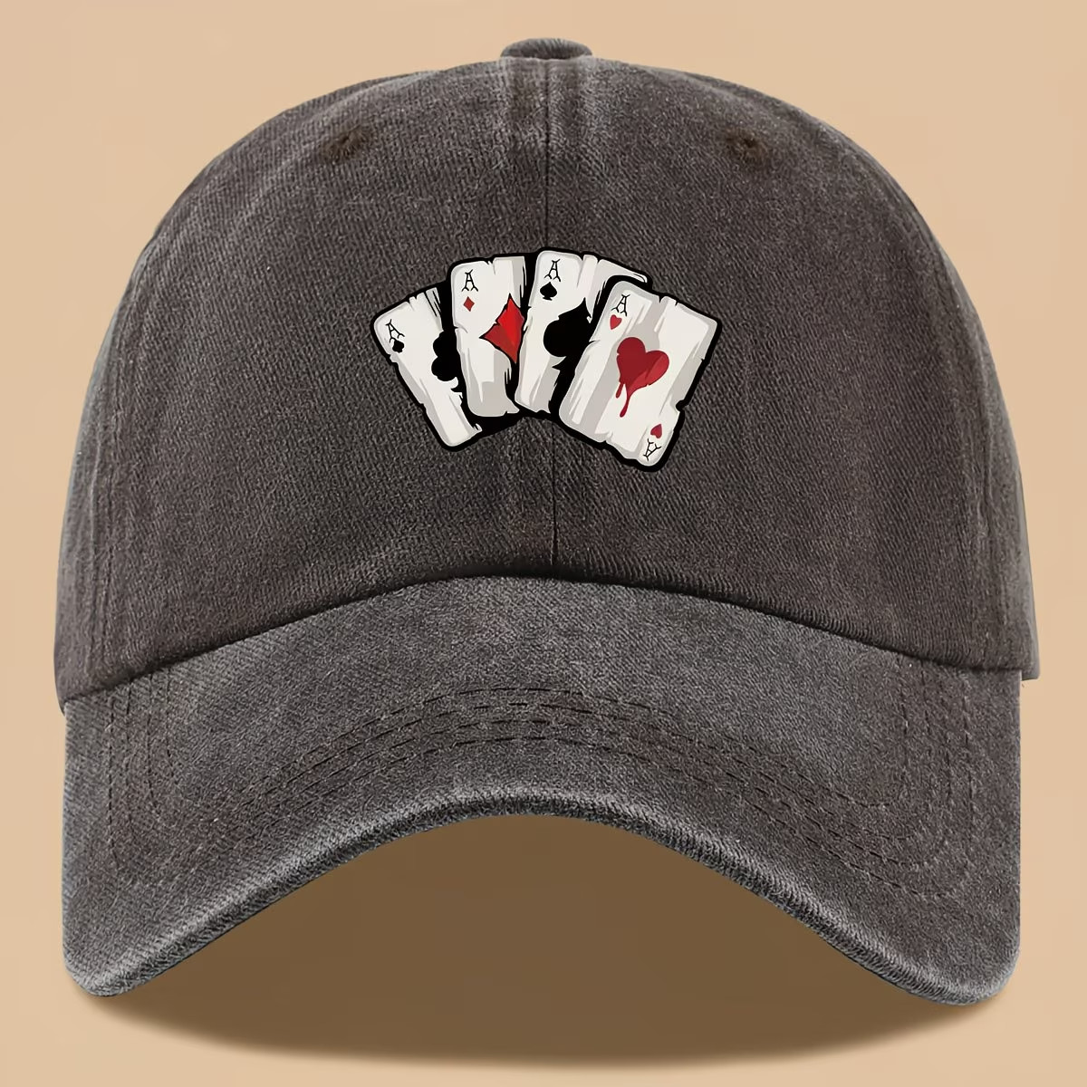 Retro Poker Print Truck Hat – Classic Baseball Cap, Las Vegas Fans- NEW