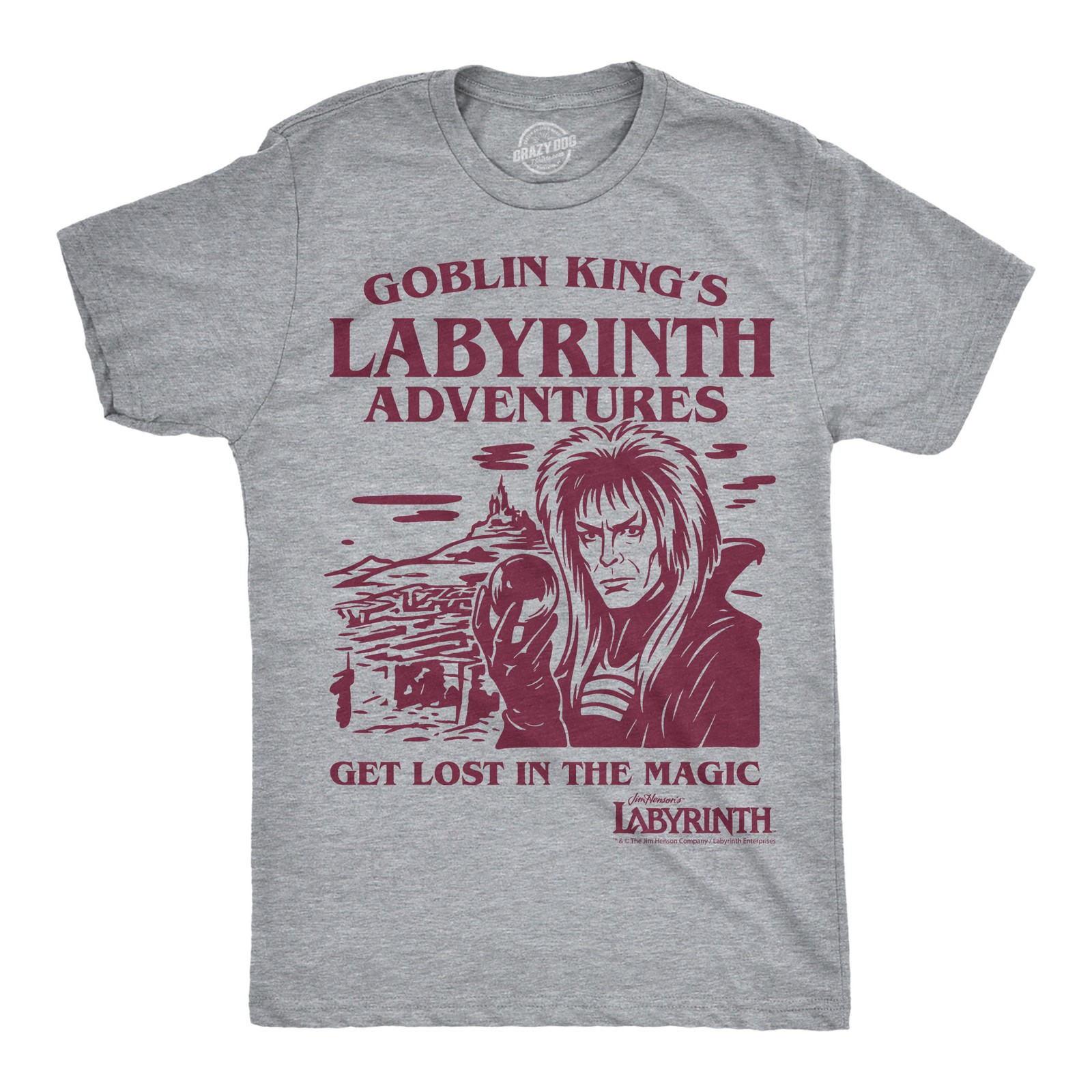 Mens Funny T Shirts The Goblin Kings Labyrinth Adventures Jim Henson’s Movie Tee