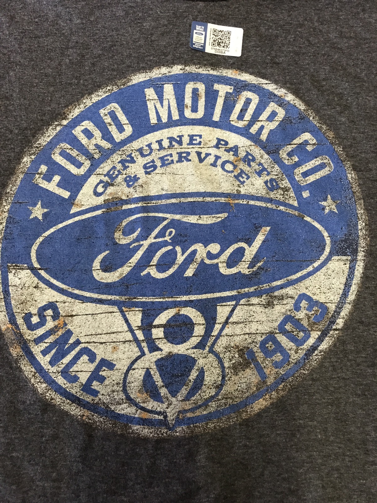 Ford T-Shirt – Gray w/ Ford Motor Company Since 1903 V8 Emblem (Distressed)