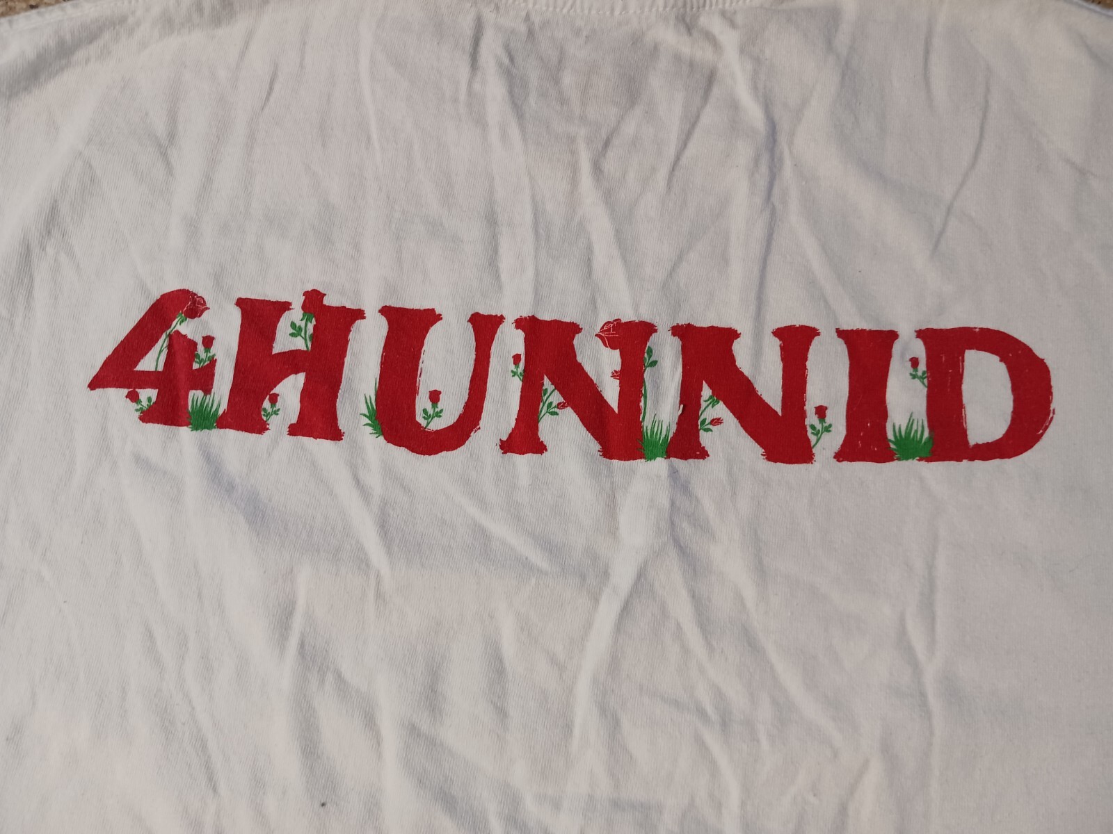 4 Hunnid Roses Limited Edition Double Sided Graphic T Shirt Men’s Large White