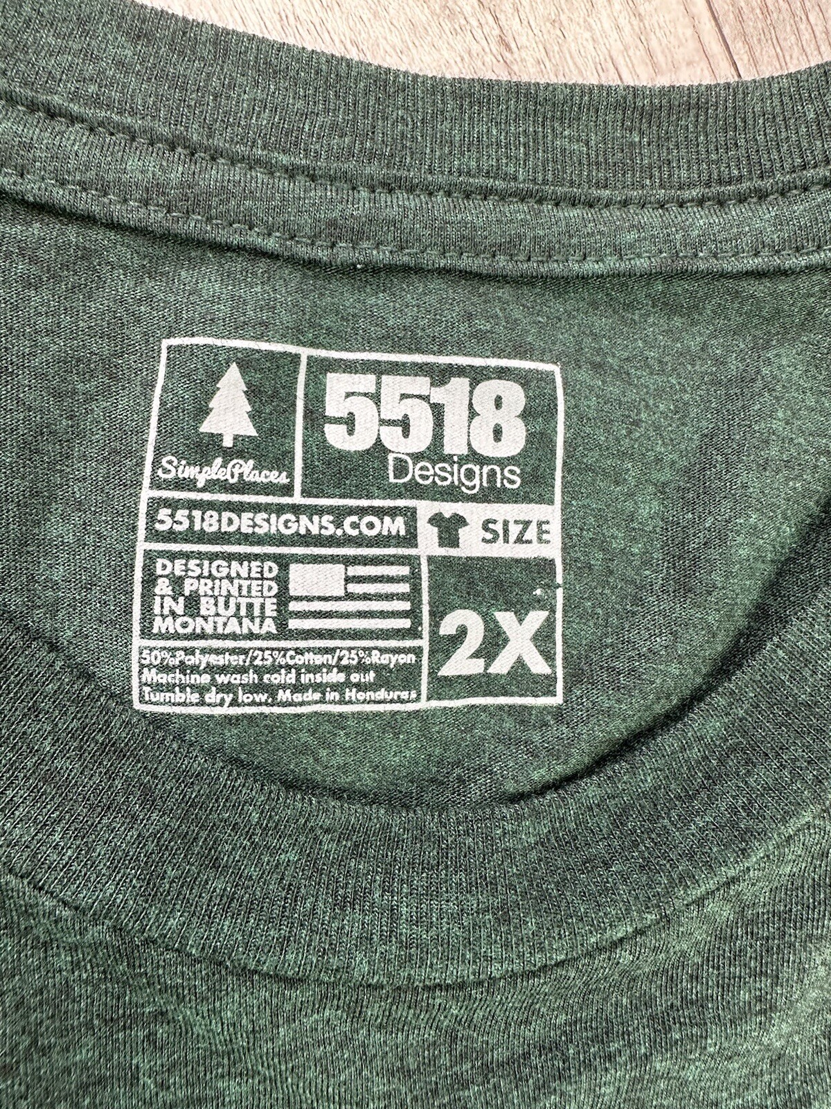 5518 Designs Mens 2XL Short Sleeve Shirt Cabin Life Dark Green