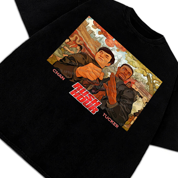 Rush Hour T-Shirt Jackie Chan 成龍 Chris Tucker Classic Movie Graphic Tee