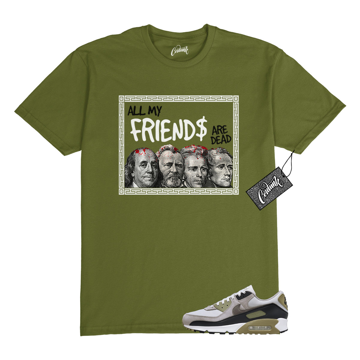 Air Max 90 Light Bone Neutral Olive College Grey Stone T Shirt to Match PREZ