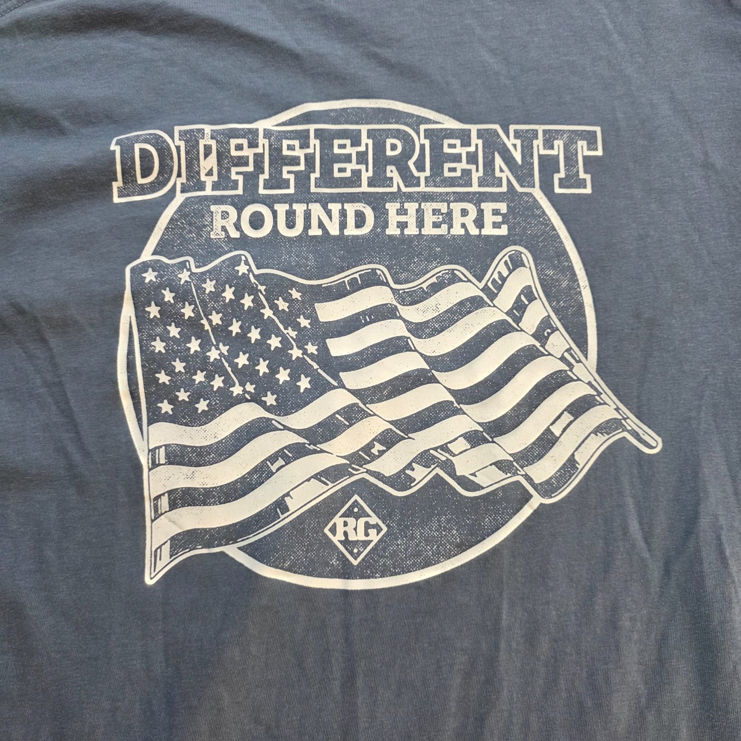 Riley Green Different Round Here Tour Shirt Men M Blue Comfort Colors Pocket Tee
