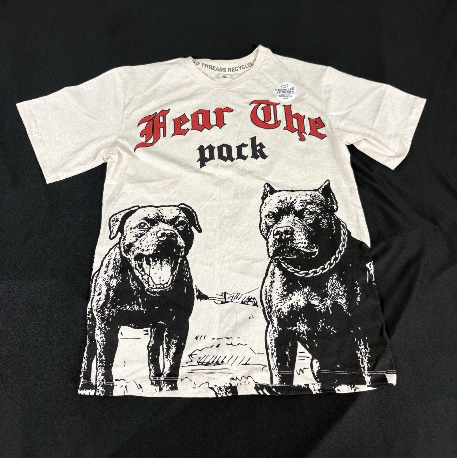 NWOT Recycled Threads Mens Clear Dog Print Short Sleeve T-Shirt M