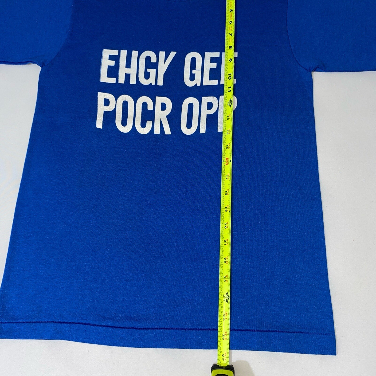 Vintage 90s Humor Quote Fold Up T-shirt Size M Blue Single Stitch Grunge Skater