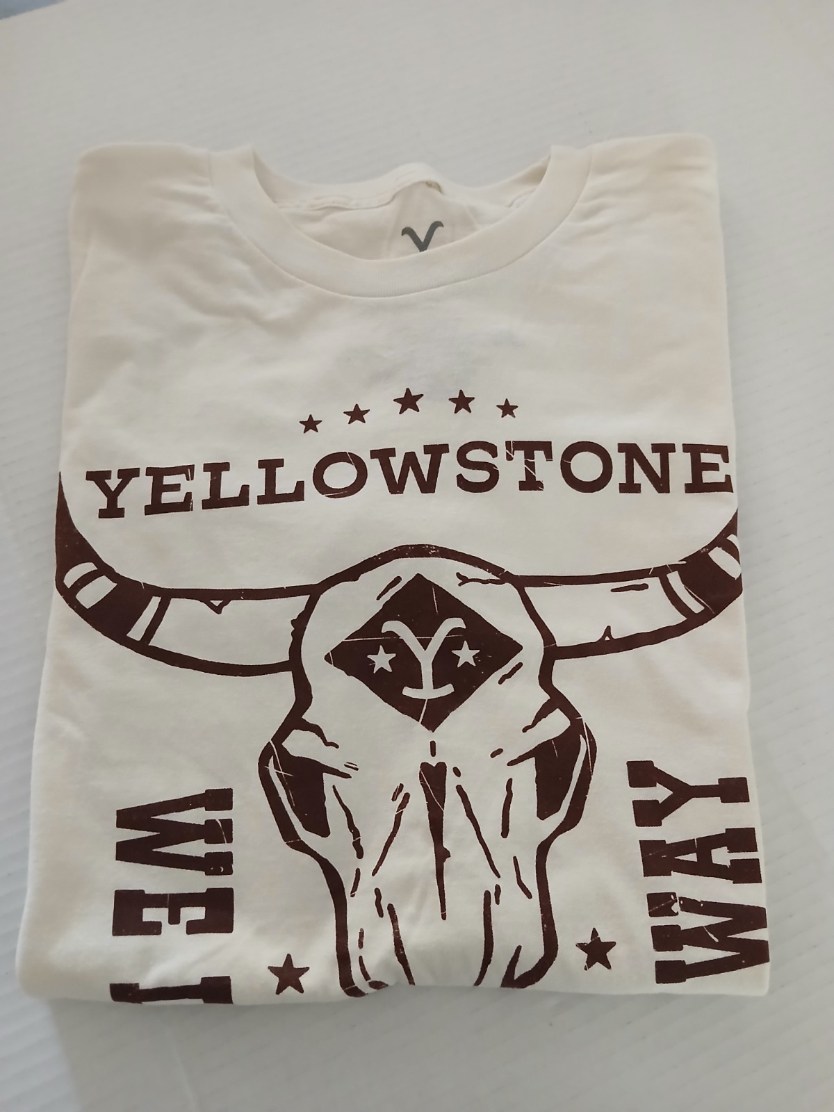 Yellowstone Size S T-Shirt – We Don’t Choose the Way Cream Color 100% Cotton