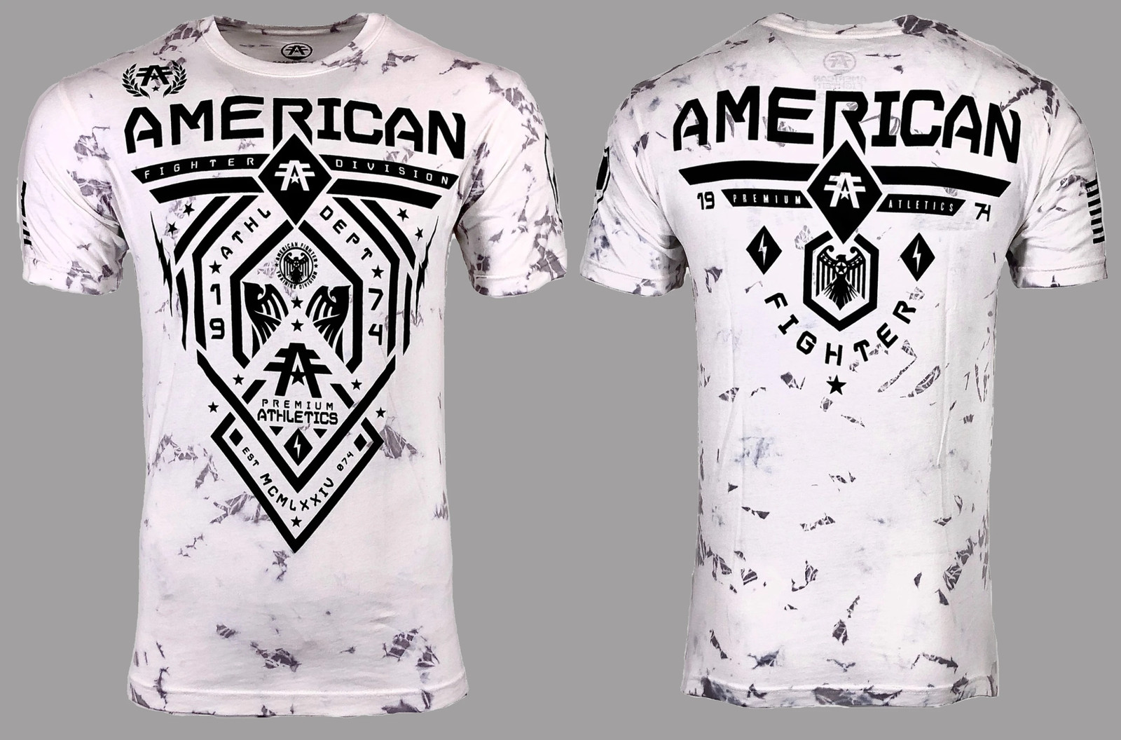 AMERICAN FIGHTER Men’s T-Shirt FAIRBANKS Athletic Biker white MMA S-5XL