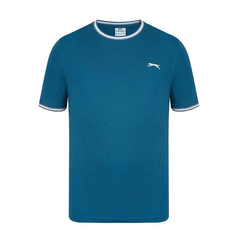 Mens Slazenger 100% Cotton Tipped Crew Neck T Shirt XS S M L XL XXL 3XL 4XL BNWT