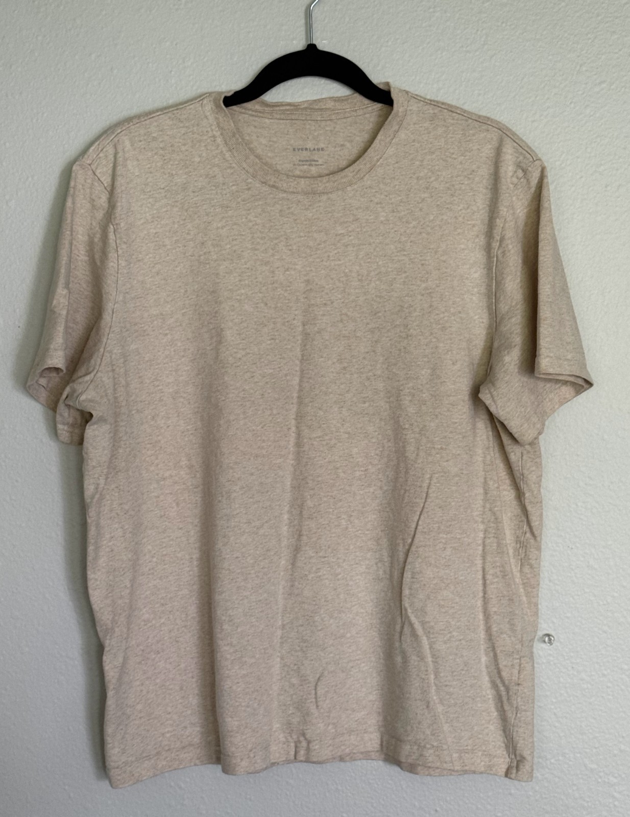 Everlane Men’s Premium-Weight Crew T-Shirt – Heather Oatmeal – Size L