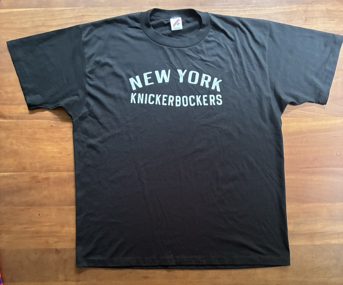 VTG Jerzees USA Black T-Shirt XXL Single Stitch New York Knicks Knickerbockers