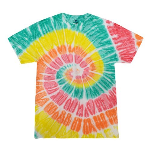 Multi-Color Rainbow New Tie Dye T-Shirts, Kids and Adult S to 5XL, Cotton 100%