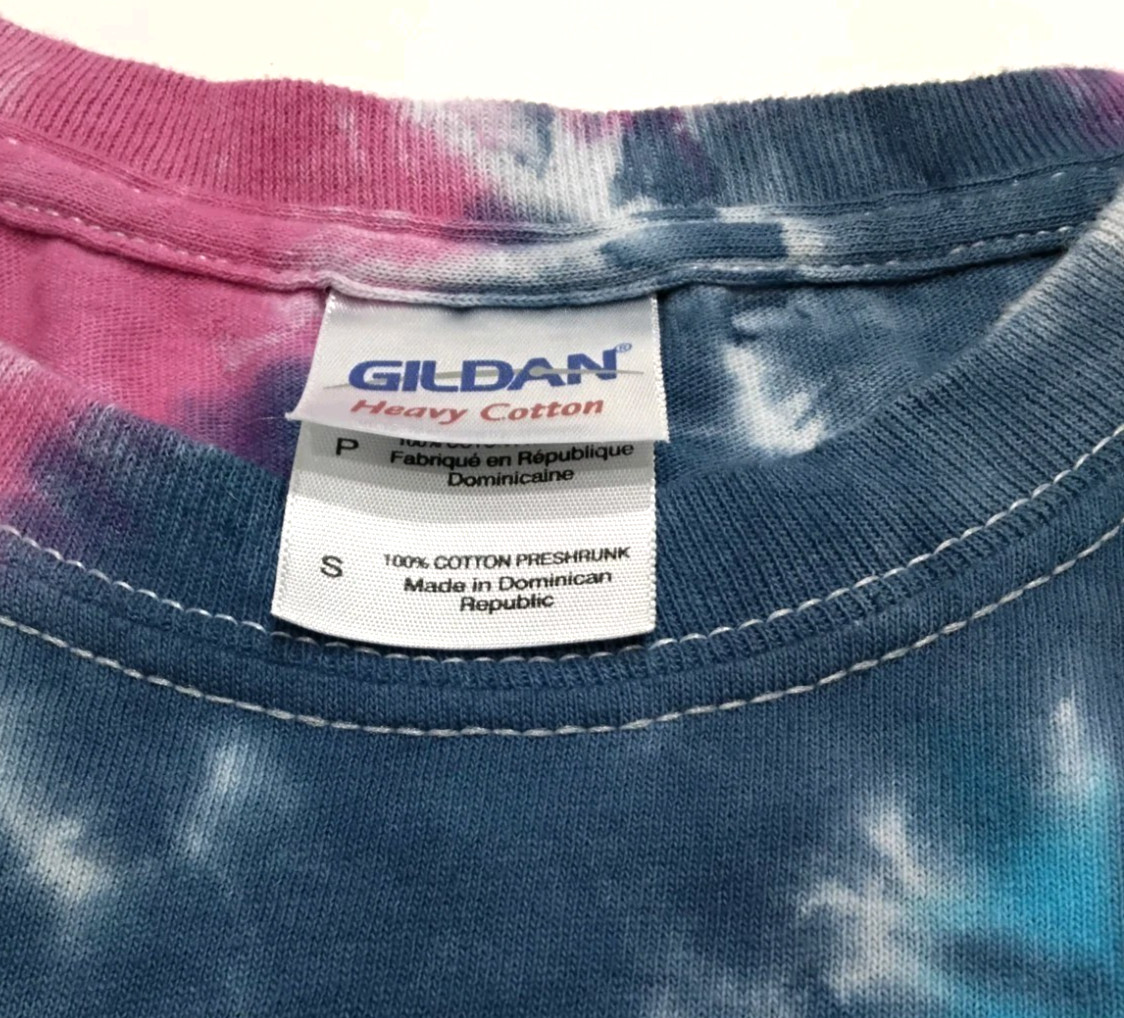 New Tie Dye Men’s T-Shirt Pink Blue Adult Small Multicolor Summer Spiral