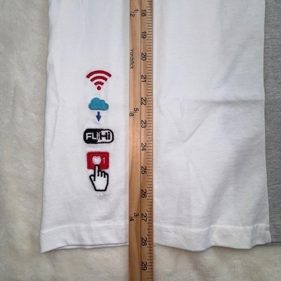 Born Fly T-Shirt Mens Large White Grey Colorblock Social Media Parody Streetwear