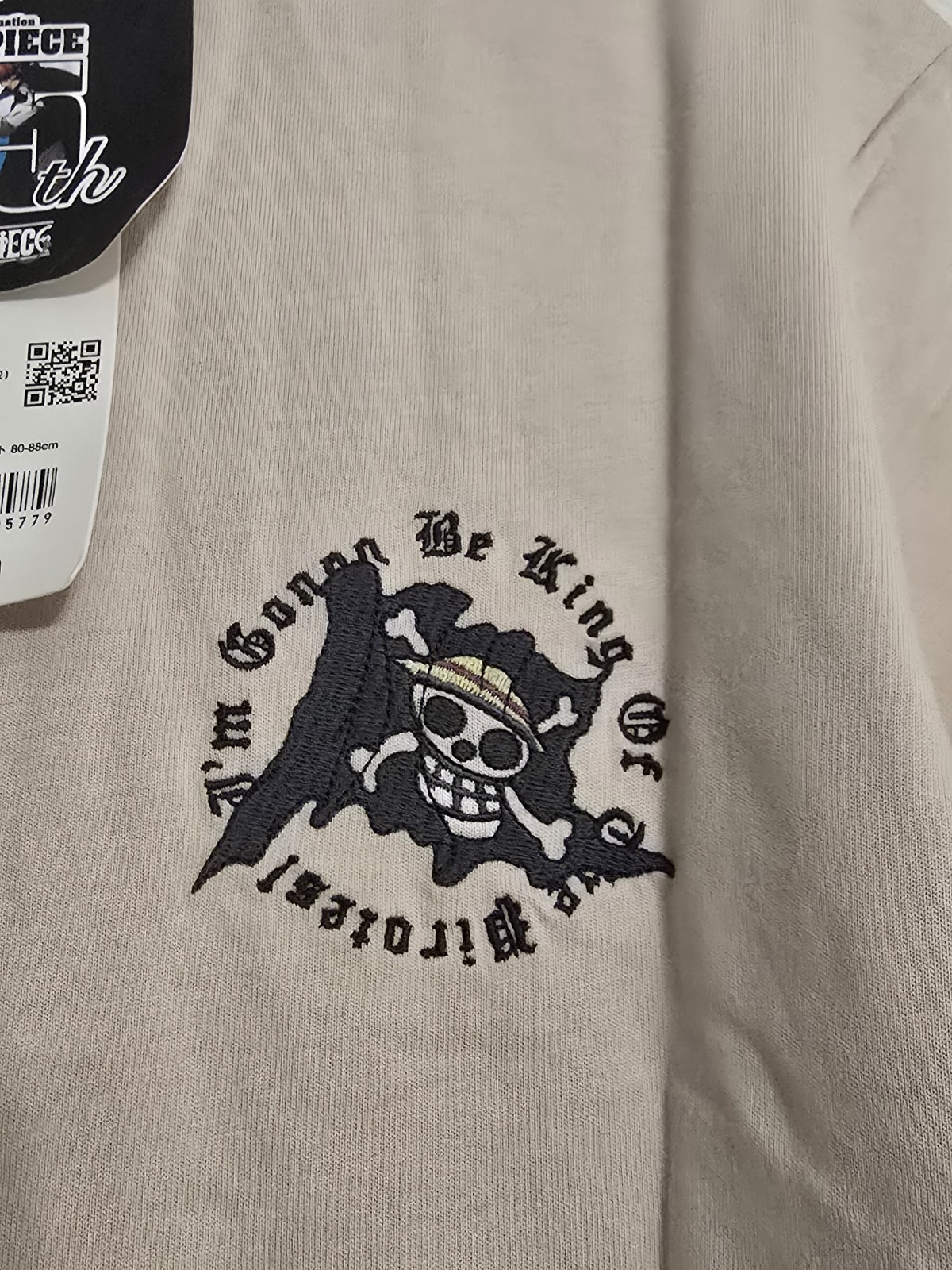 Uniqlo ONE PIECE Anime 25th Short Sleeve Beige Pirate King Unisex Size S NEW