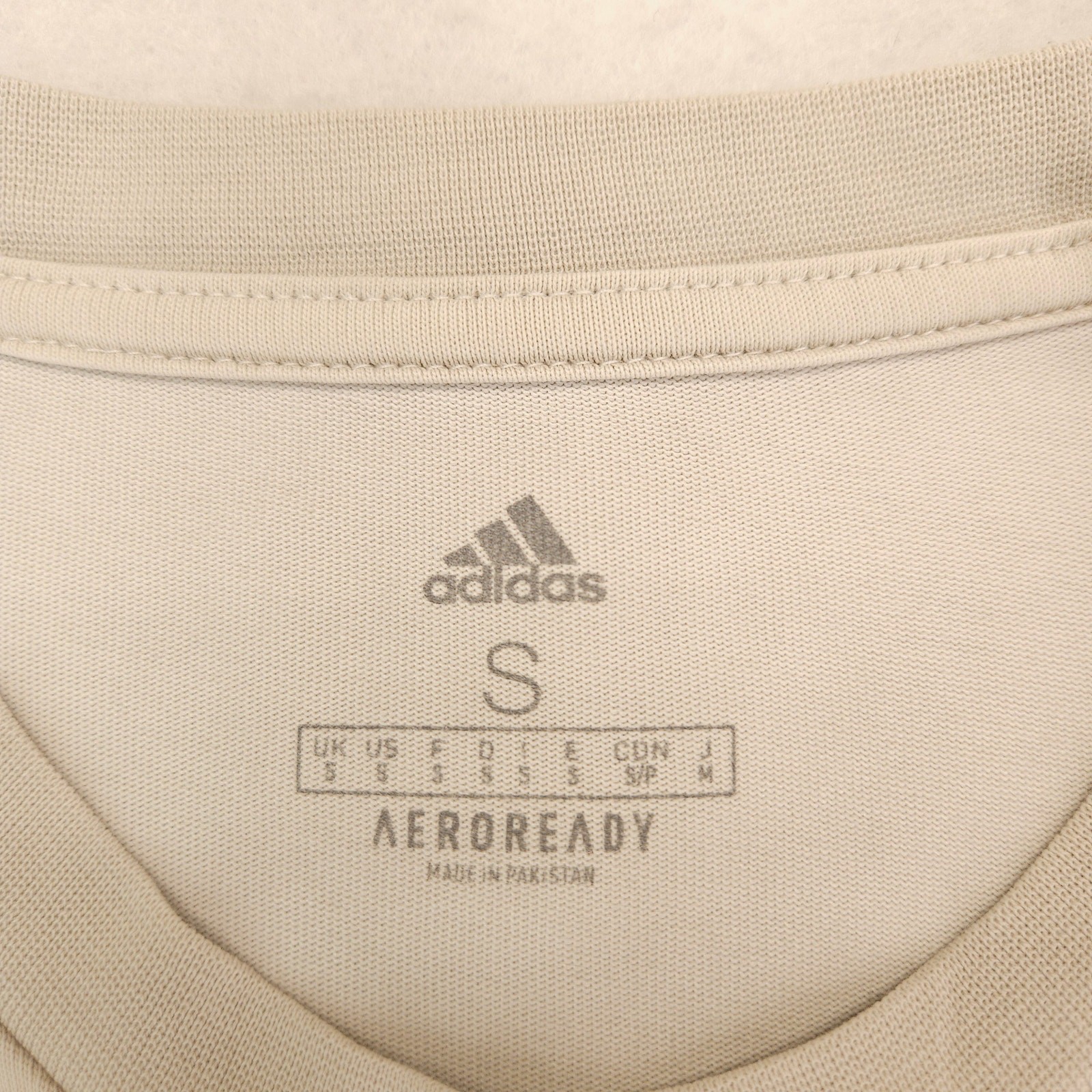 Adidas Casual Crew Neck Short Sleeve Graphic T Shirt Mens Size Small S Tan