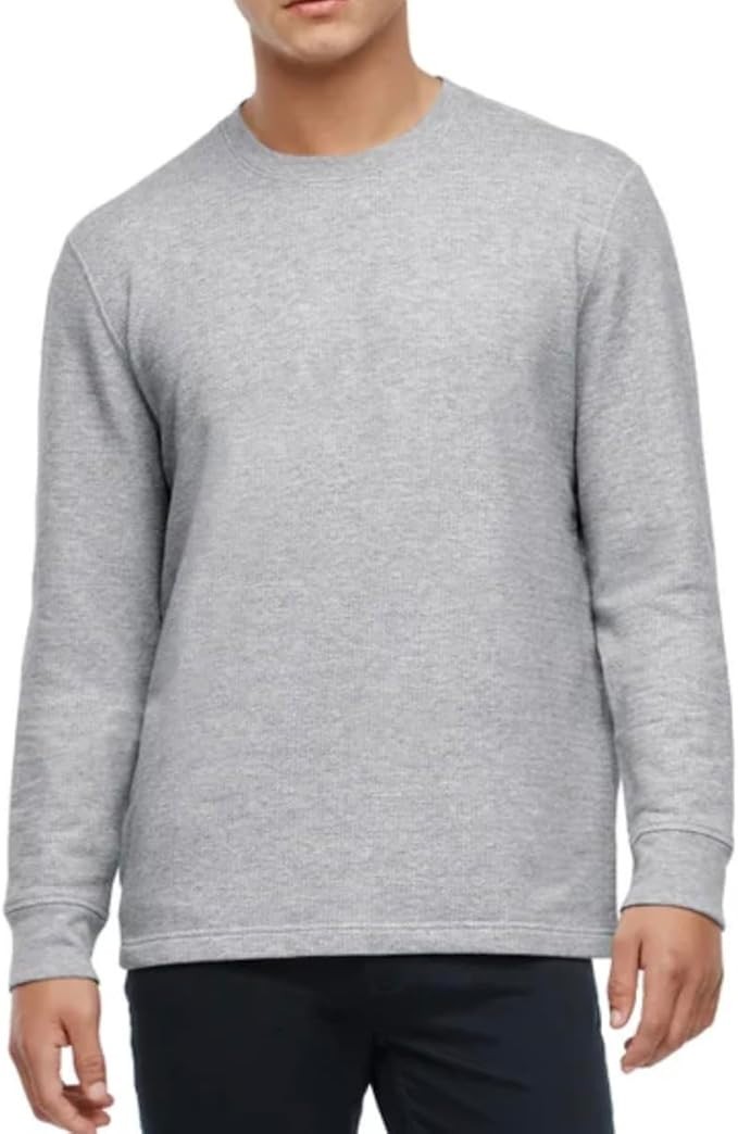 Orvis Men’s Long Sleeve Crew Neck Shirt Pullover Textured Ribbed Gray Medium