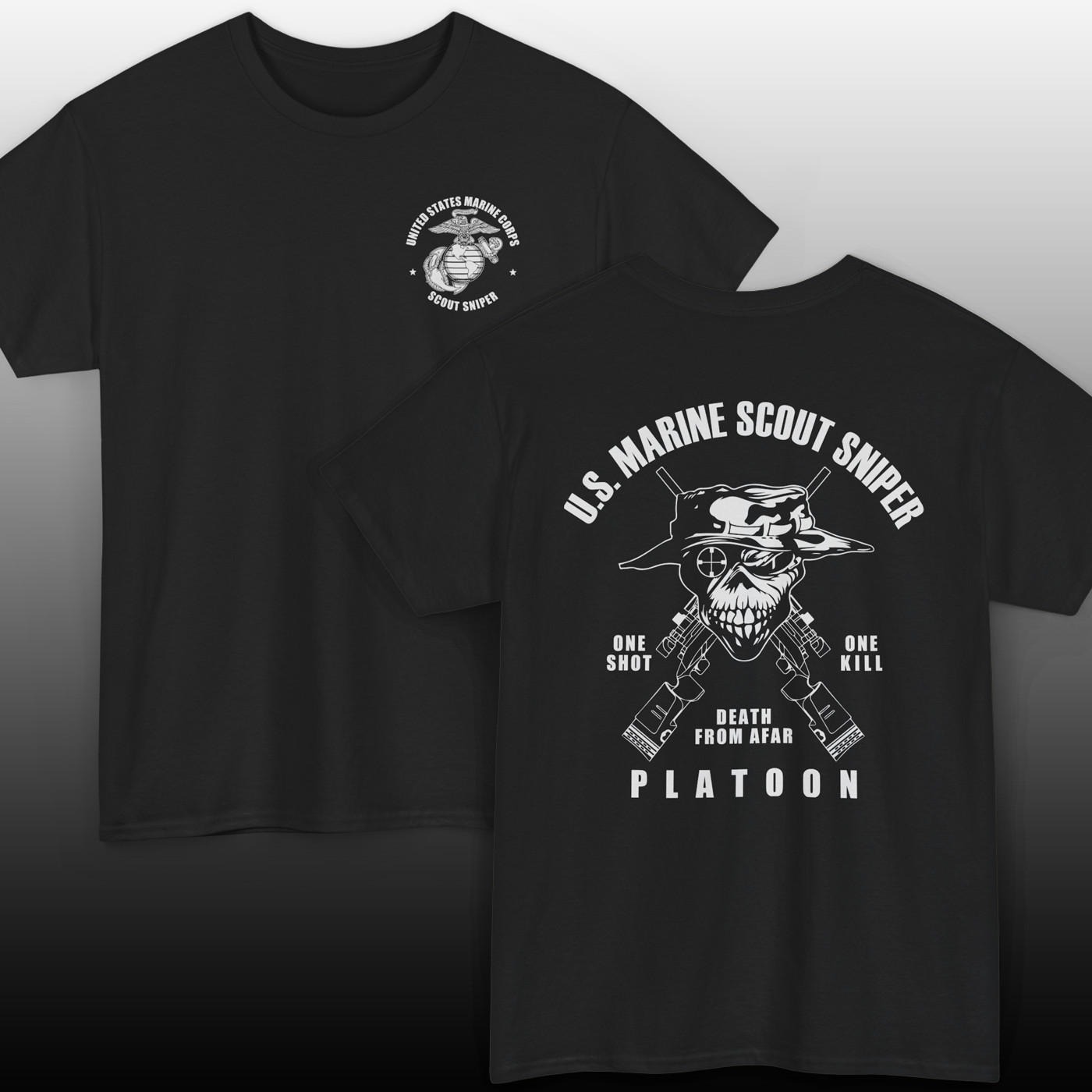 NEW MARINE SCOUT SNIPER PLATOON T-SHIRT HQ