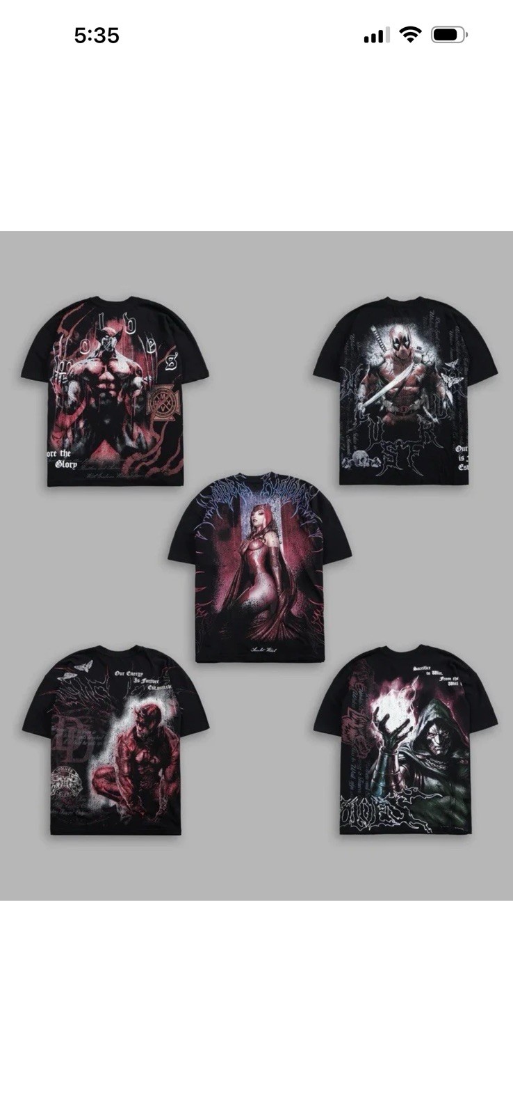 Darc Sport MARVEL “MYSTERY” PREMIUM OVERSIZED TEE XL x2 shirt lot!