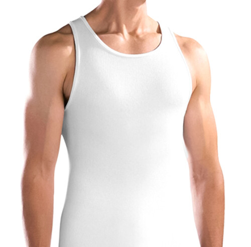 Men’s Lightweight Tank Top Undershirt White Ribbed Stretch A Shirt – 12 Pack