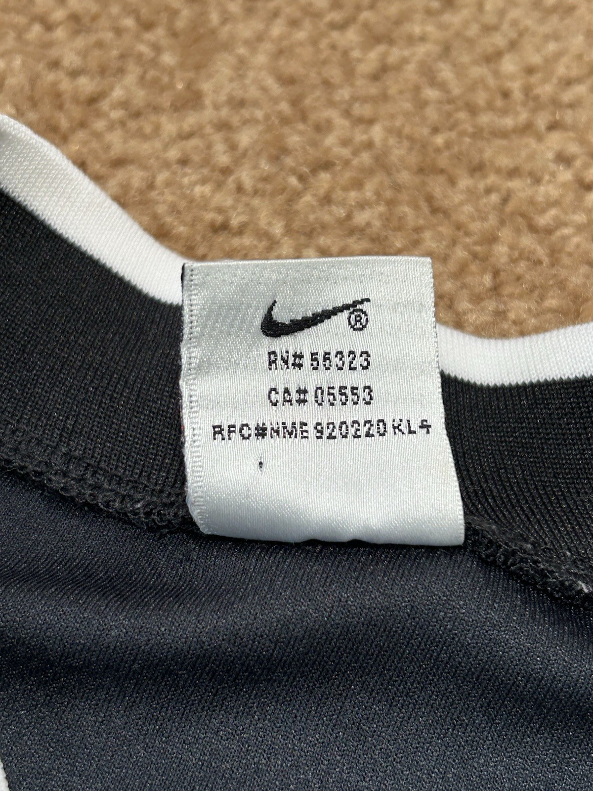 Vintage Nike Long Sleeve Shirt 90s–00s Black White Swoosh Pullover Mens Large