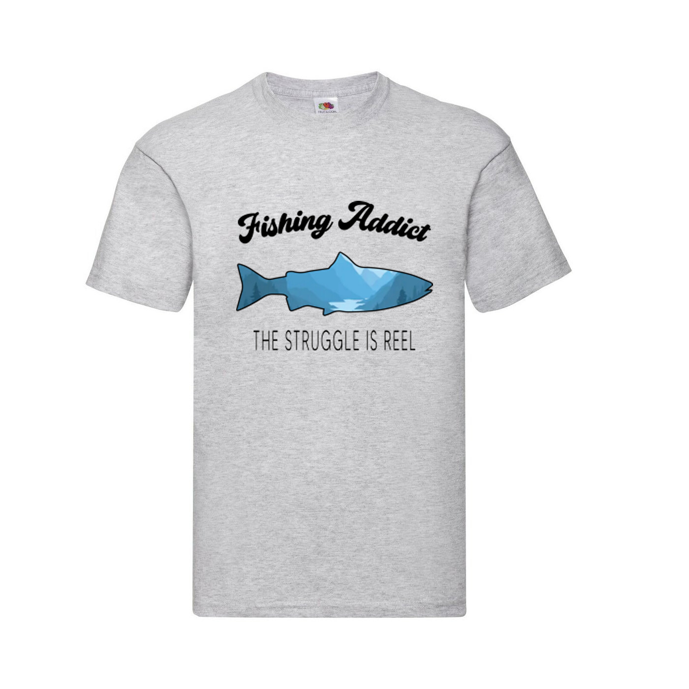 Fishing Addict The Struggle Humour Novelty T Shirt Various Colours And Sizes