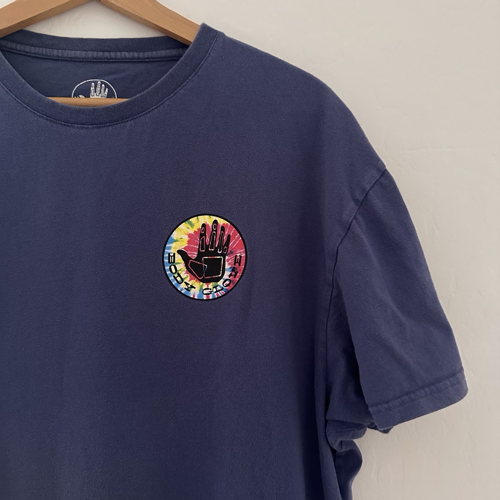 Body Glove BG Navy Tie Dye Graphic Logo Vintage Style Tshirt Shirt XL