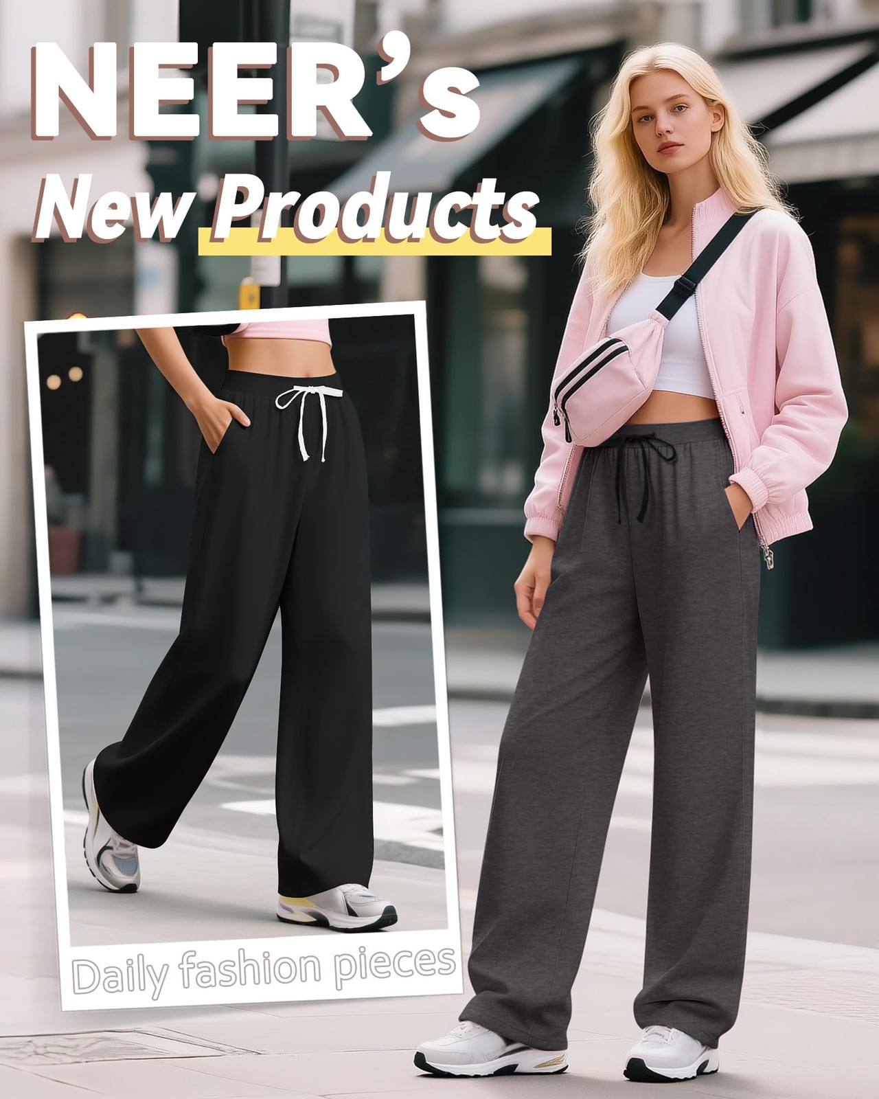 3 Pack Women’s Yoga Sweatpants Wide Leg Drawstring Baggy Pants Casual Loose W…