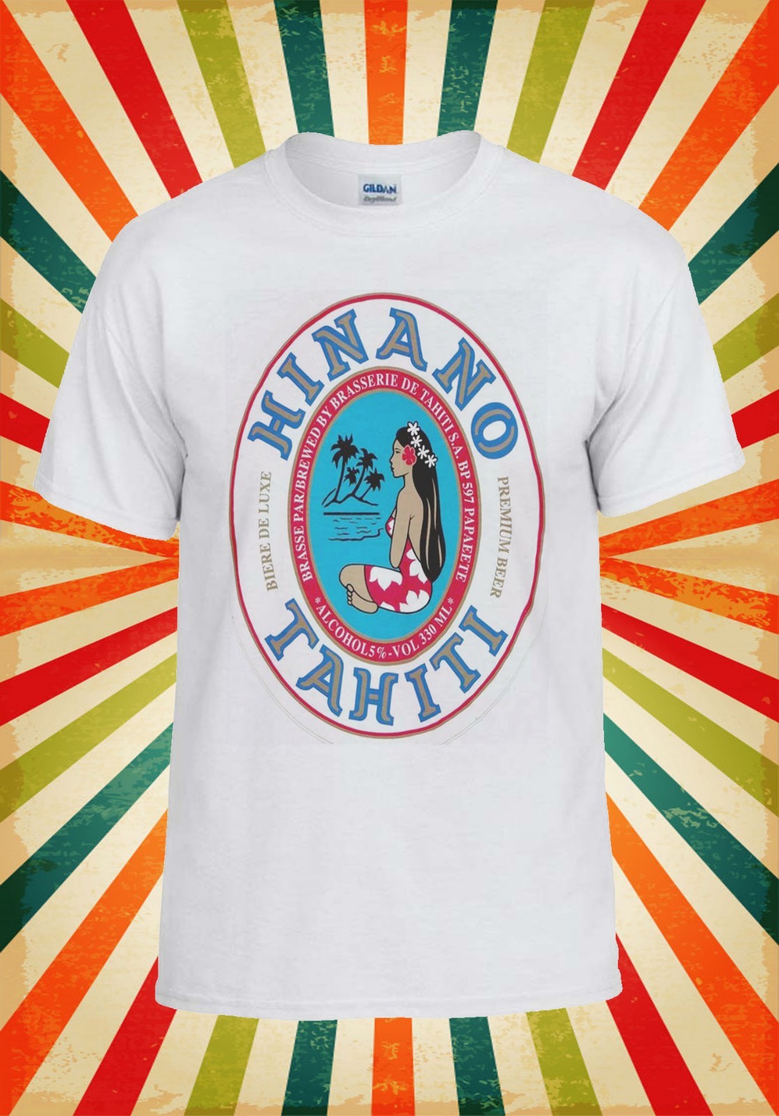 Hinano Beer Papeete Tahiti Polynesia Men Women Vest Tank Top Unisex T Shirt 1884