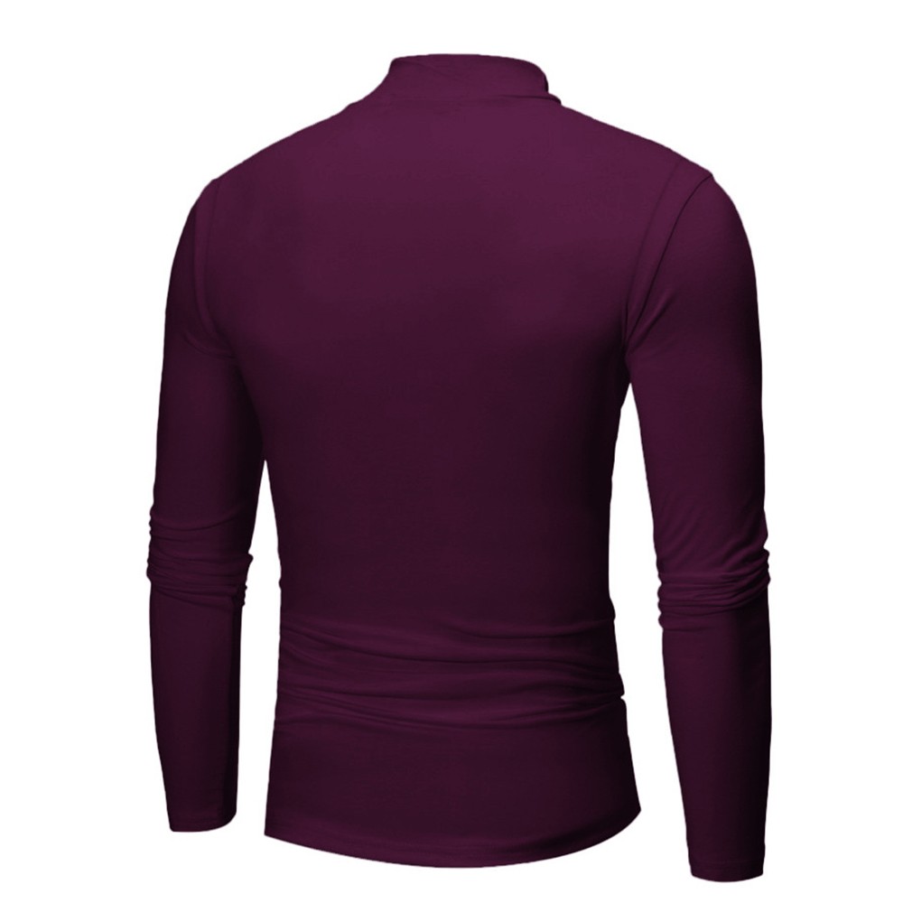 Mens High Neck Long Sleeve Polo T-Shirt Tops Winter Baselayer Turtle Neck Jumper
