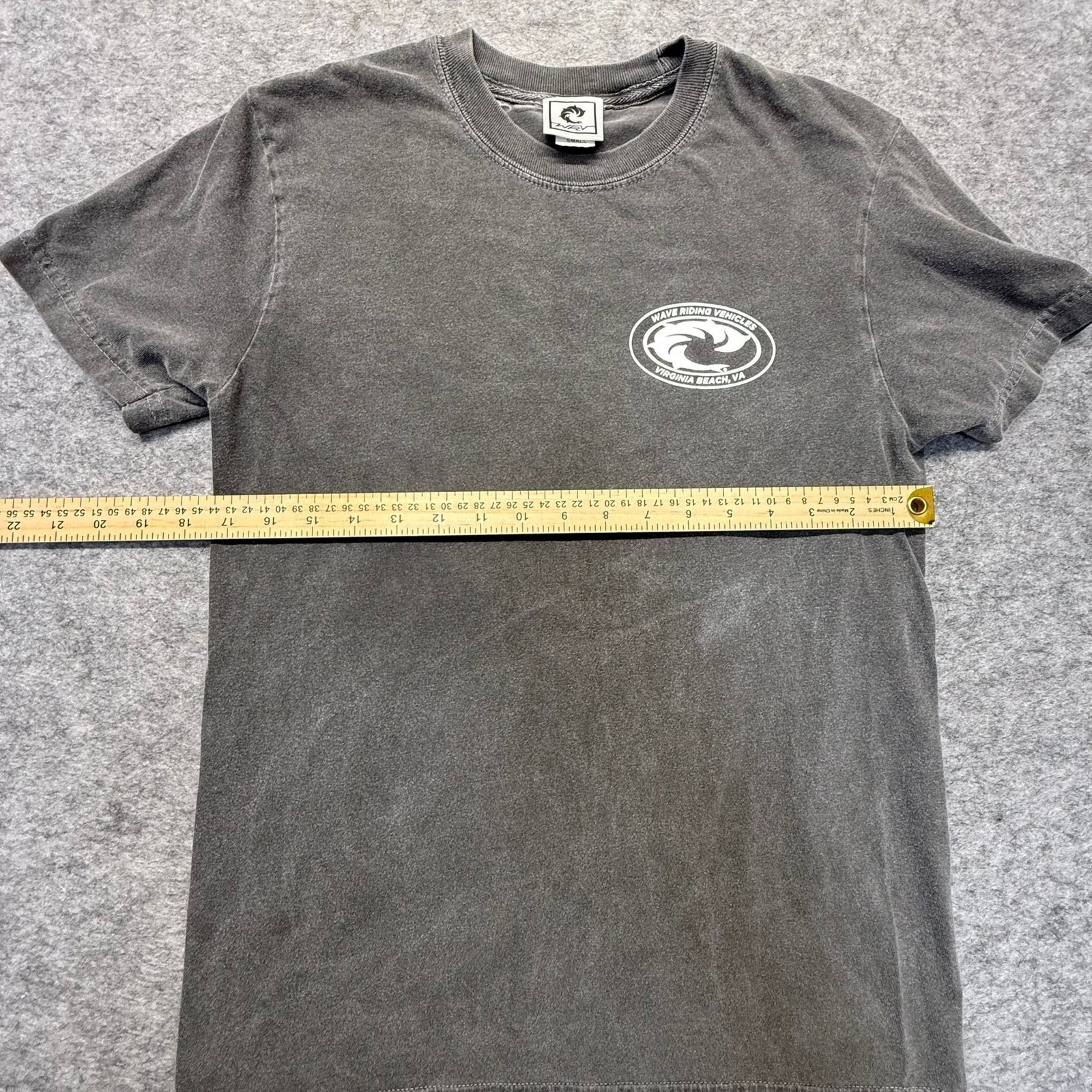 WRV T-Shirt Mens Small Charcoal Grey Cotton Virginia Beach Surf Graphic Tee