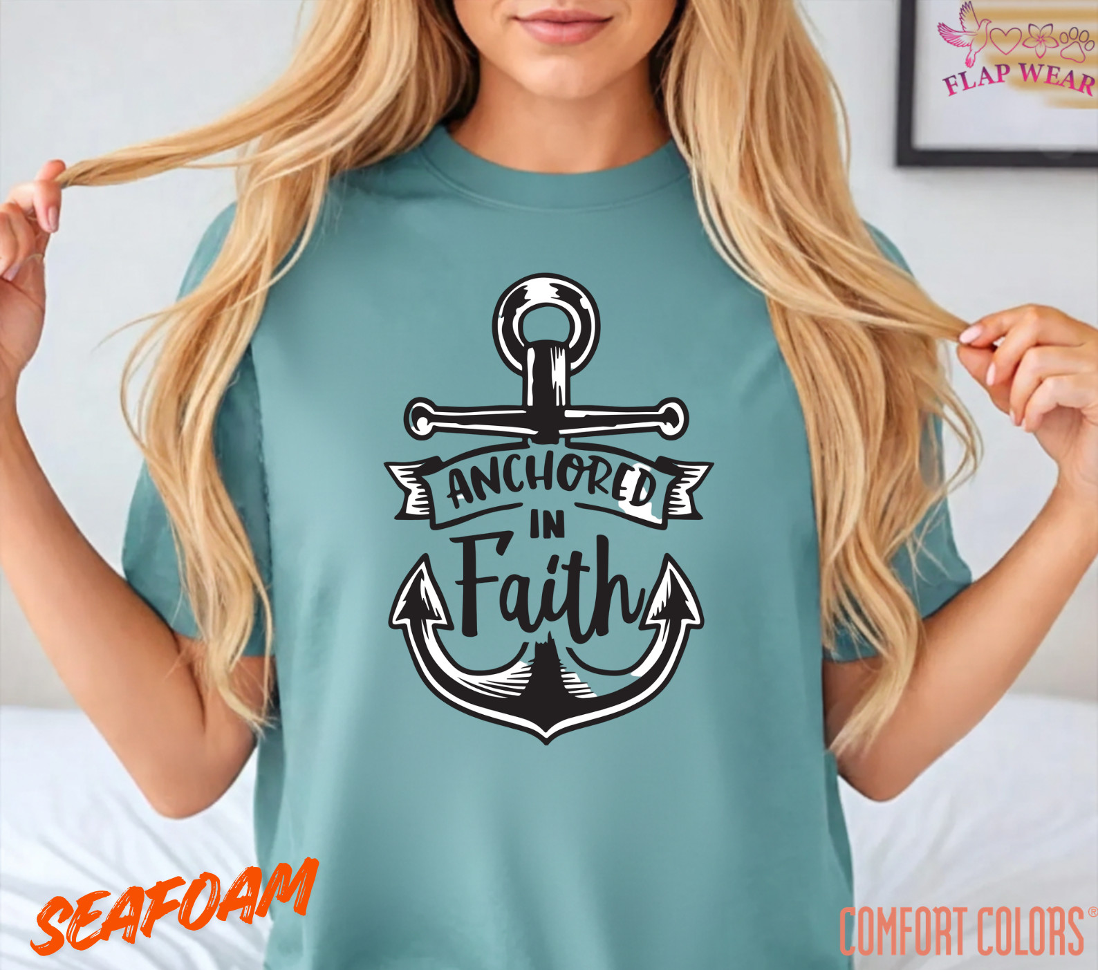 Unisex Anchored In Faith T-Shirt, Men T shirt,Women T shirt Gift Christian Top