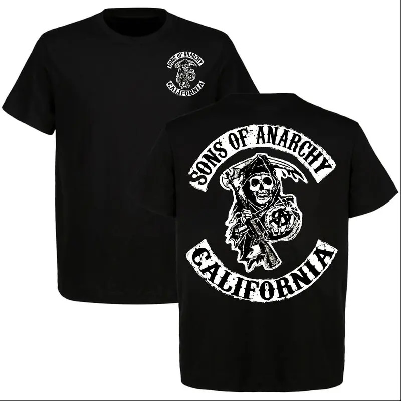 Sons of Anarchy California Skull Reaper Shirt Motorcycle Biker Tee Vintage