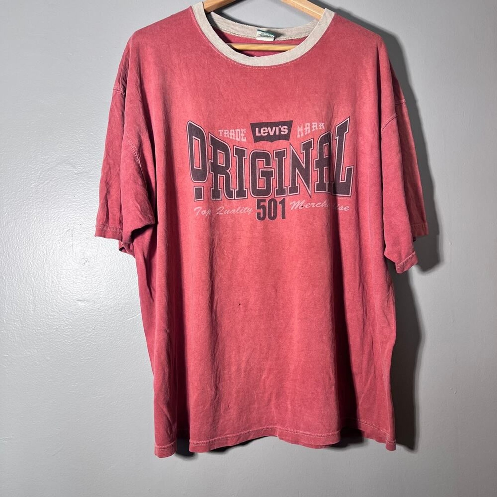 Levi’s Vintage 1994 501 Original Graphic T-Shirt Mens Large Made In USA Red